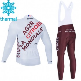 Tenue Maillot M/L + Collant à Bretelles 2021 AG2R Citroen Team Hiver Thermal Fleece N001